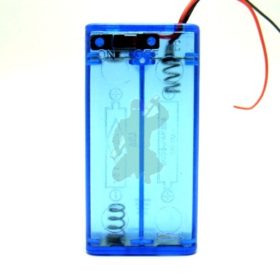 2xaa blue transparent battery mod box with switch