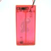 2xaa red transparent battery mod box with switch-