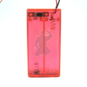 2xaa red transparent battery mod box with switch-